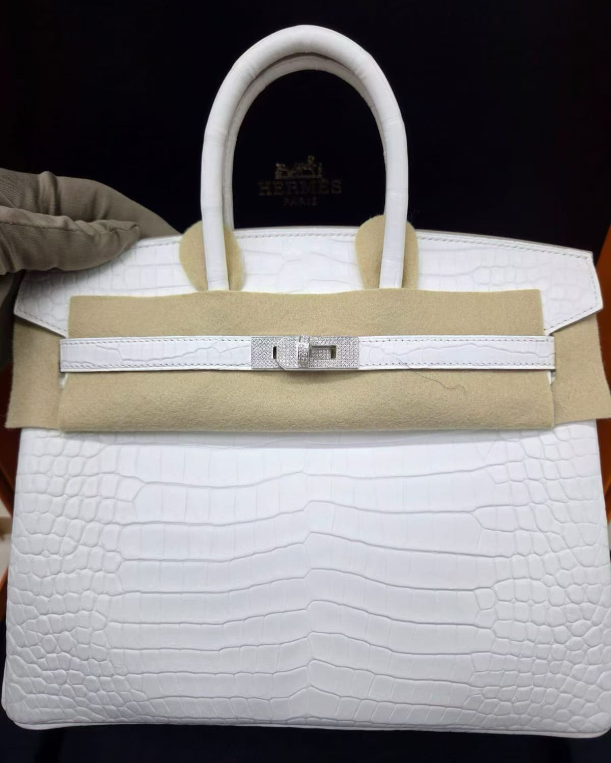 Birkin 25 diamond 白金鑽石扣