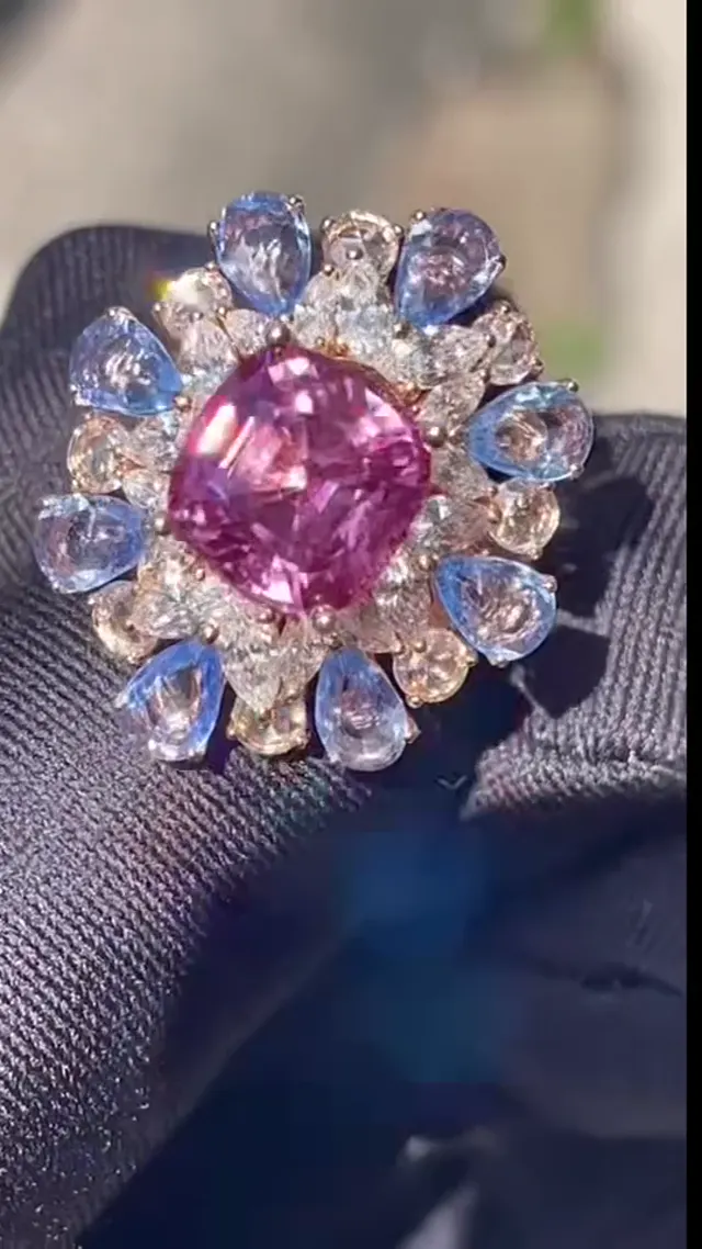 5.22ct 緬甸產地無燒尖晶石戒指